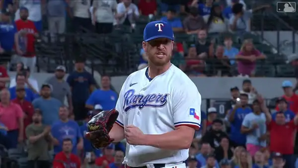 texas-rangers-max-scherzer Max Scherzer Texas Rangers Game 7 ALCS Starting Pitcher