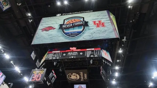 Arkansas – 2026-01-20 I cannot extract a player name from this caption as it only describes a general arena view before the game between Arkansas Razorbacks and Houston Cougars, with no specific player mentioned.