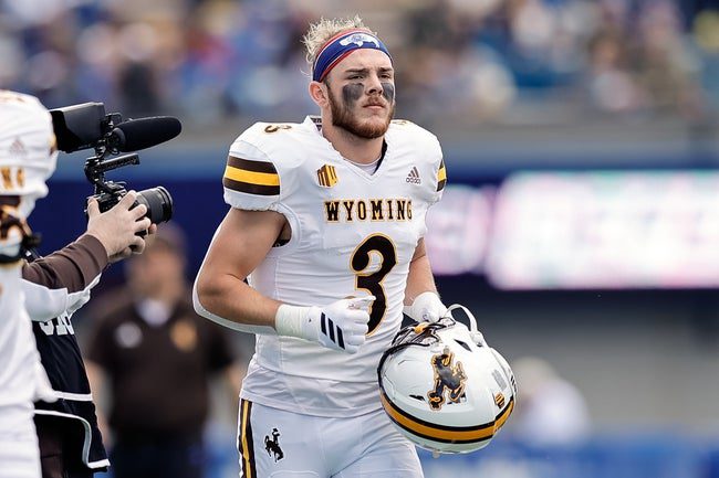 Oct 18, 2025; Colorado Springs, Colorado, USA; Wyoming Cowboys safety Andrew Johnson (3) before the game against the Air Force Falcons at Falcon Stadium. Mandatory Credit: Isaiah J. Downing-Imagn Images