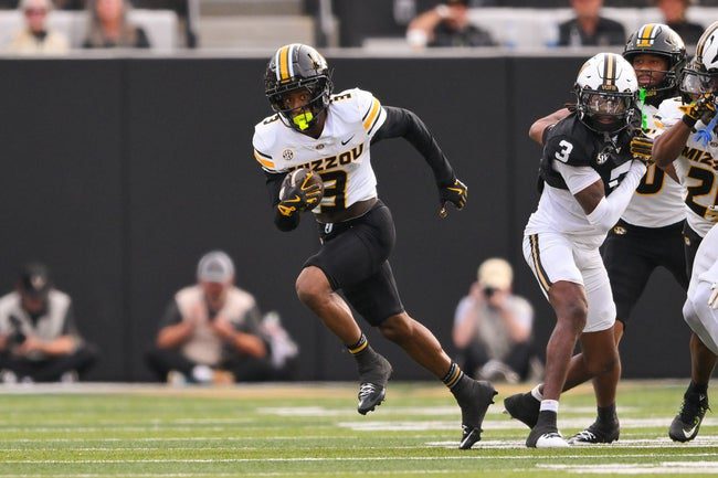 Oct 25, 2025; Nashville, Tennessee, USA; Vanderbilt Commodores wide receiver Tristen Brown (3) runs with the ball against the Vanderbilt Commodores during the first half at FirstBank Stadium. Mandatory Credit: Steve Roberts-Imagn Images