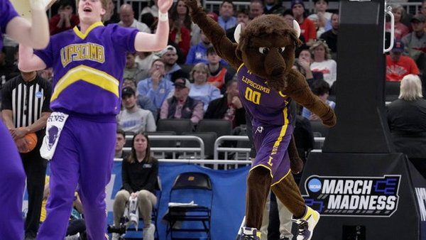 I cannot extract a player name from this caption as it only mentions the Lipscomb Bison's mascot, not a specific player.