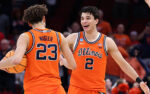 Keaton Wagler and guard Andrej Stojakovic Illinois Basketball