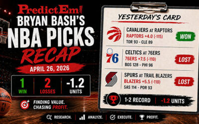 Bryan Bash Goes 1-2 on April 26, 2026 NBA Picks