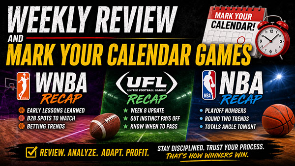 Weekly Review & Betting Predictions Across WNBA, UFL and NBA