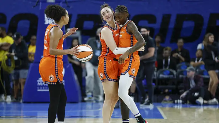 Toronto Tempo at Connecticut Sun WNBA matchup graphic with total pick and analysis from RBD