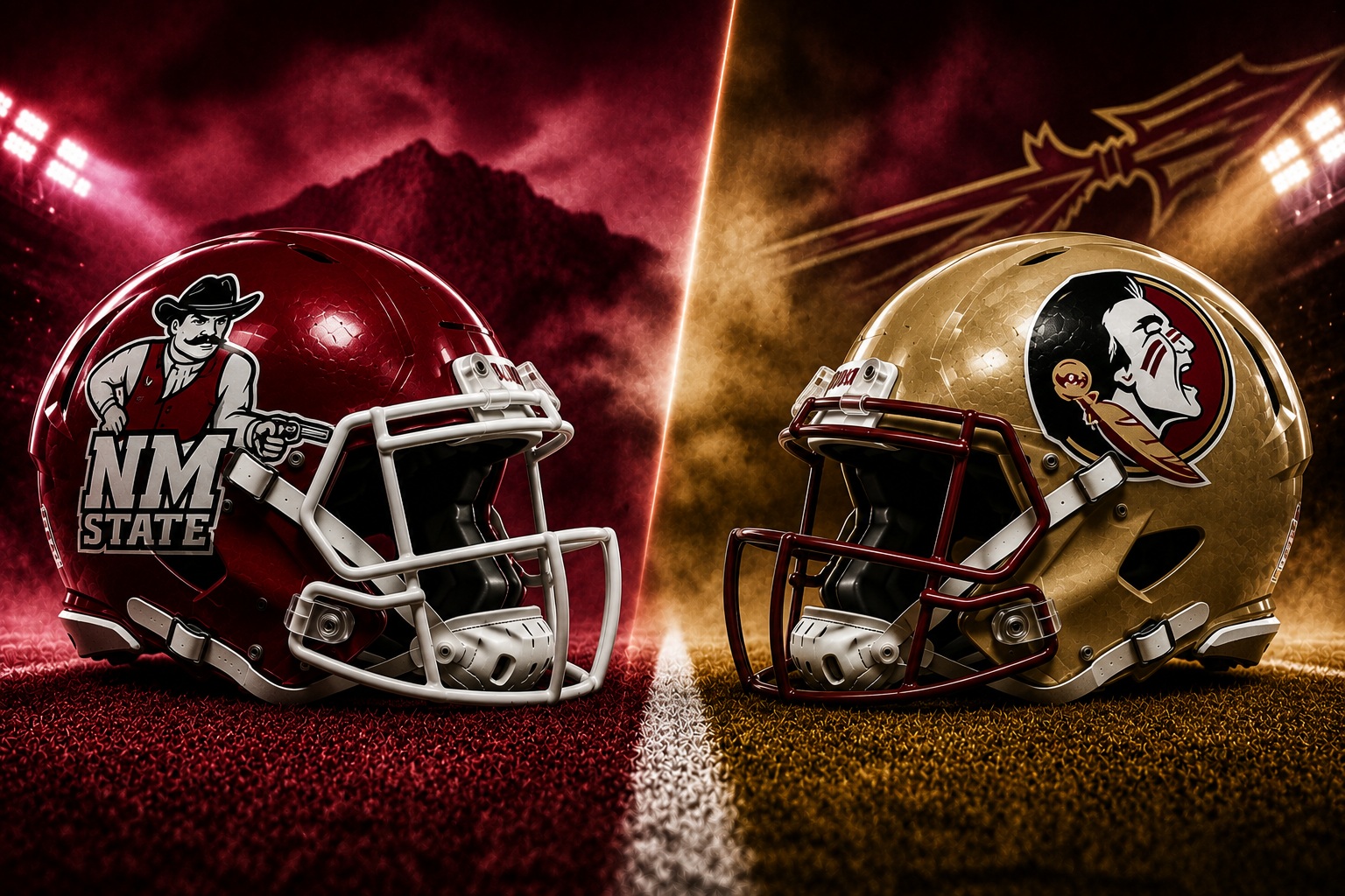 New Mexico State at Florida State College Football Week 0 Pick New Mexico State Aggies at Florida State Seminoles college football Week 0 matchup graphic with spread pick and analysis from Joe Jensen