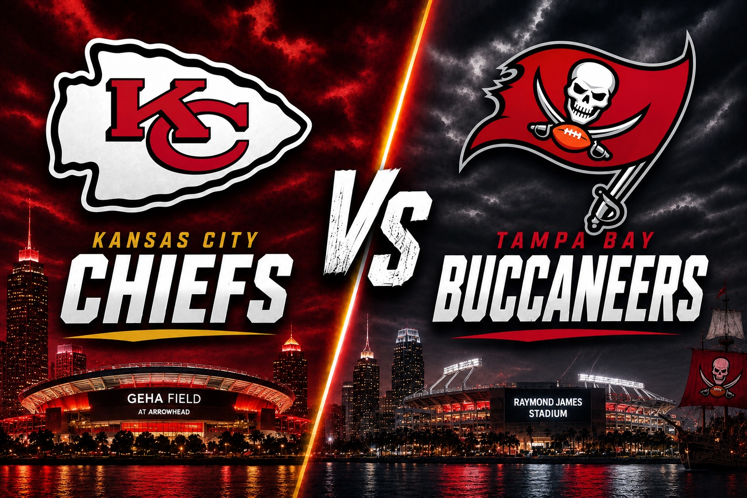 Kansas City Chiefs at Tampa Bay Buccaneers NFL preseason Week 2 matchup graphic with spread pick and analysis from Joe Jensen