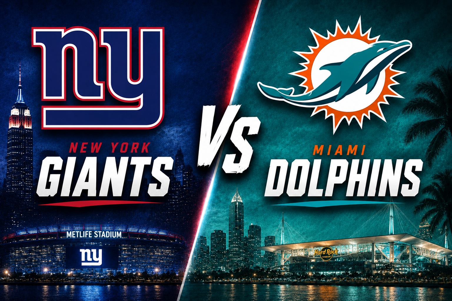 New York Giants at Miami Dolphins NFL preseason Week 2 matchup graphic with spread pick and analysis from Joe Jensen