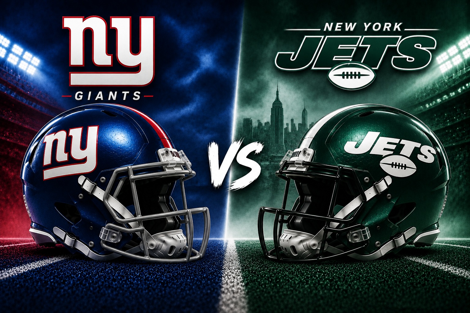 New York Giants at New York Jets NFL preseason Week 3 Battle of MetLife matchup graphic with spread pick and analysis from Joe Jensen