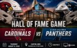 Arizona Cardinals at Carolina Panthers NFL Hall of Fame Game matchup graphic with spread pick and analysis from RBD