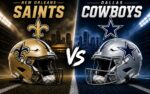 New Orleans Saints at Dallas Cowboys NFL preseason Week 3 matchup graphic with spread pick and analysis from Joe Jensen