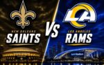 New Orleans Saints at Los Angeles Rams NFL preseason Week 2 matchup graphic with total pick and analysis from Joe Jensen
