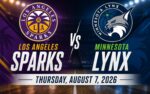 Los Angeles Sparks at Minnesota Lynx WNBA matchup graphic with total pick and analysis from RBD