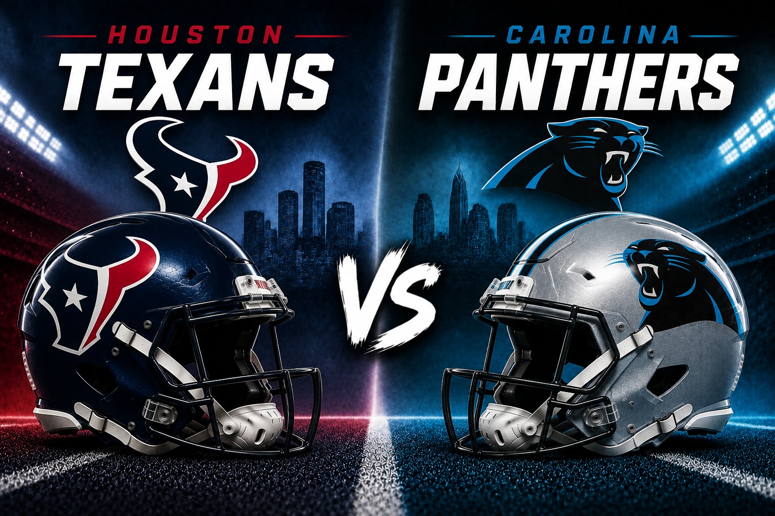 Houston Texans at Carolina Panthers NFL preseason Week 3 matchup graphic with pick and analysis from RBD