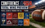 Conference USA 2026 college football total wins preview graphic with picks and trends from Mike Mann