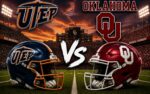 UTEP Miners at Oklahoma Sooners college football season opener matchup graphic with total pick and analysis from Joe Jensen