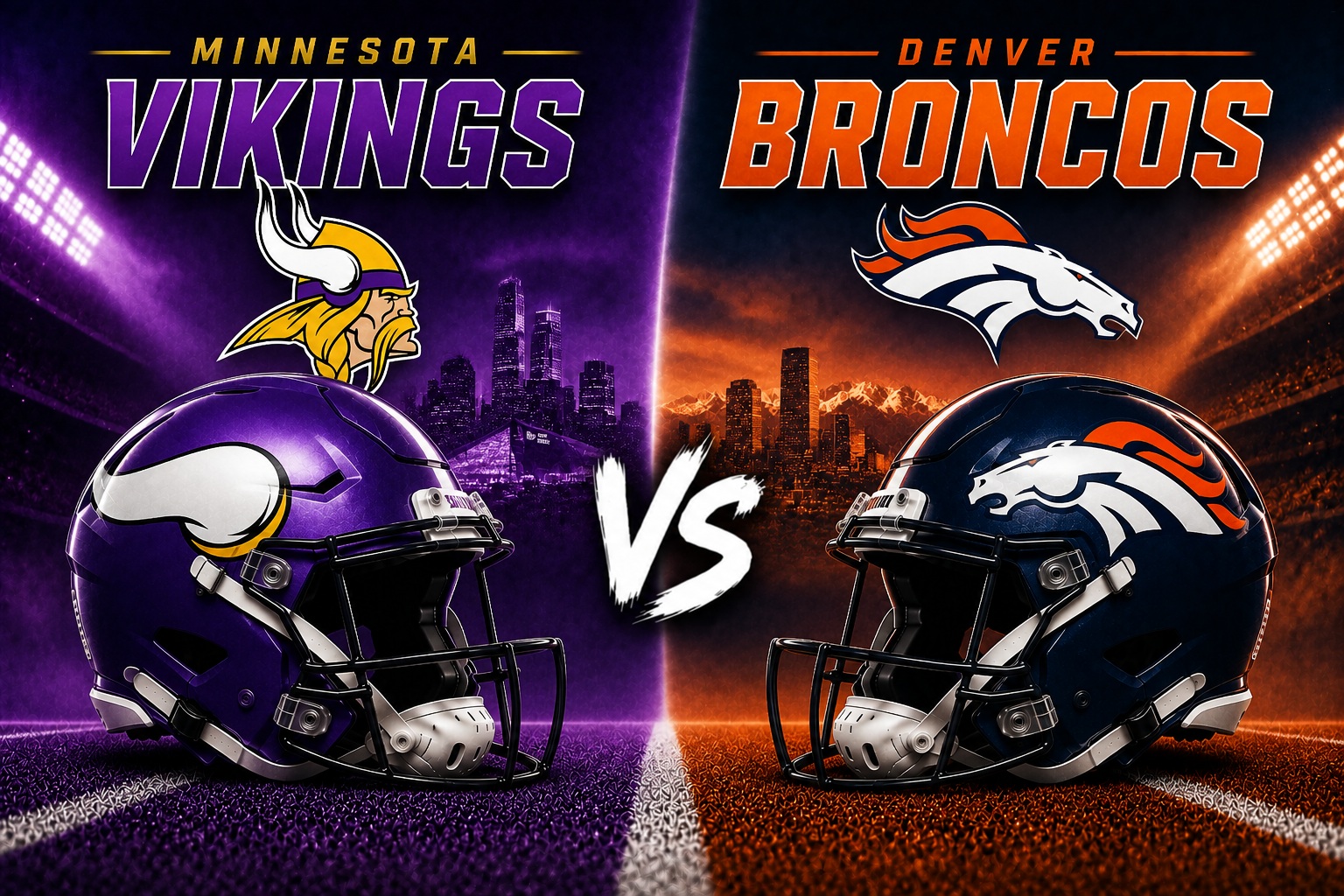Minnesota Vikings at Denver Broncos NFL preseason Week 3 matchup graphic with spread pick and analysis from Joe Jensen