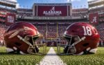 Florida State Seminoles at Alabama Crimson Tide college football Week 3 matchup graphic with spread pick and analysis from Joe Jensen