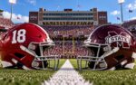Alabama Crimson Tide at Mississippi State Bulldogs college football SEC matchup graphic with spread pick and analysis from Joe Jensen