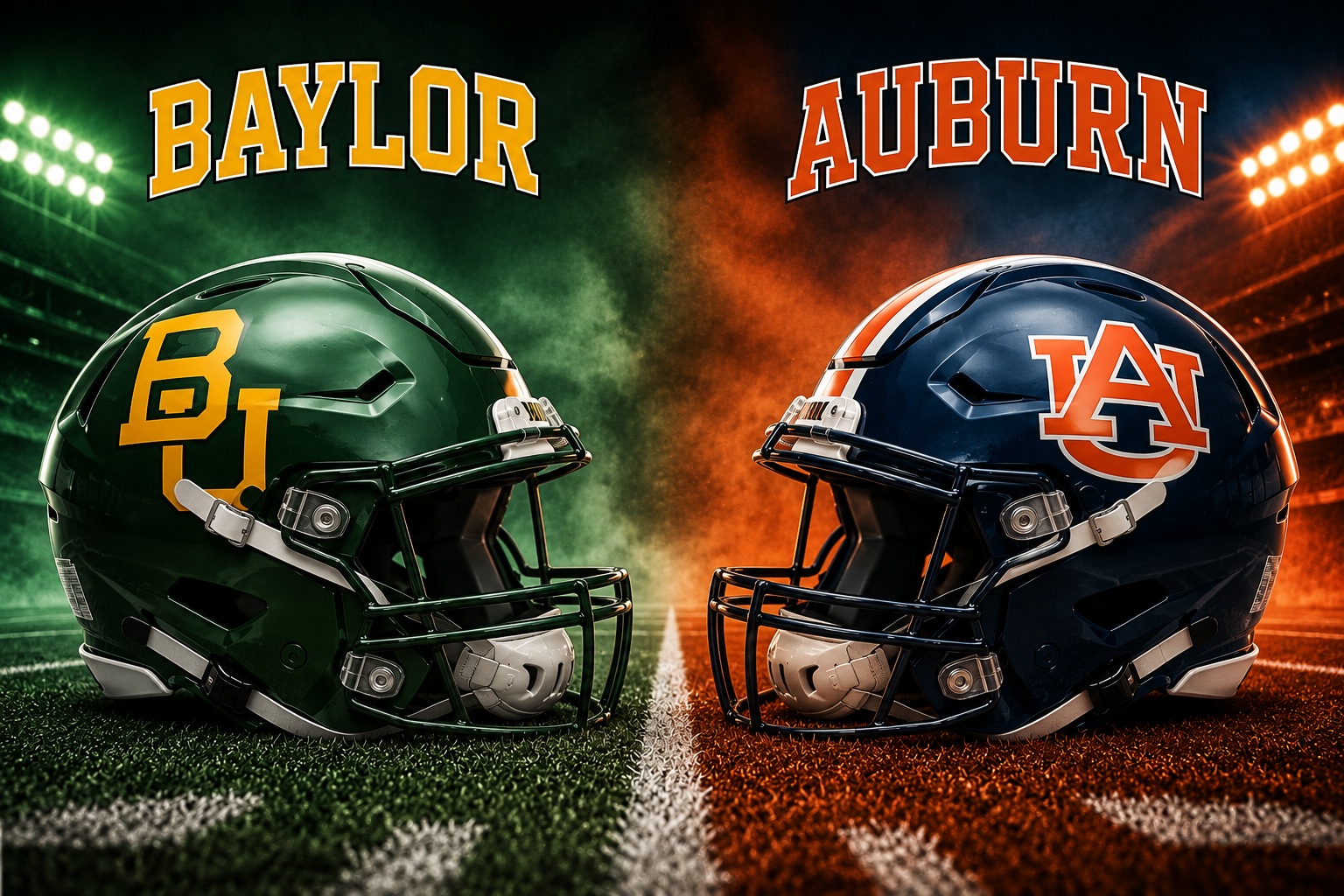 Baylor vs Auburn College Football Aflac Kickoff Pick Baylor Bears vs Auburn Tigers college football Aflac Kickoff Game matchup graphic with spread pick and analysis from Joe Jensen