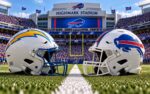 Los Angeles Chargers at Buffalo Bills NFL Week 3 matchup graphic with total pick and analysis from Joe Jensen