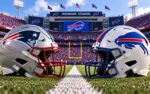 New England Patriots at Buffalo Bills NFL Week 4 matchup graphic with total pick and analysis from Joe Jensen