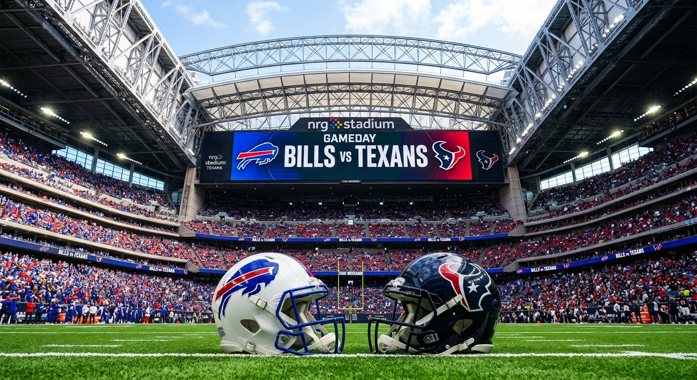 Buffalo Bills at Houston Texans NFL Week 1 matchup graphic with spread pick and analysis from Joe Jensen