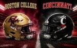 Boston College Eagles at Cincinnati Bearcats college football Week 1 matchup graphic with spread pick and analysis from Joe Jensen