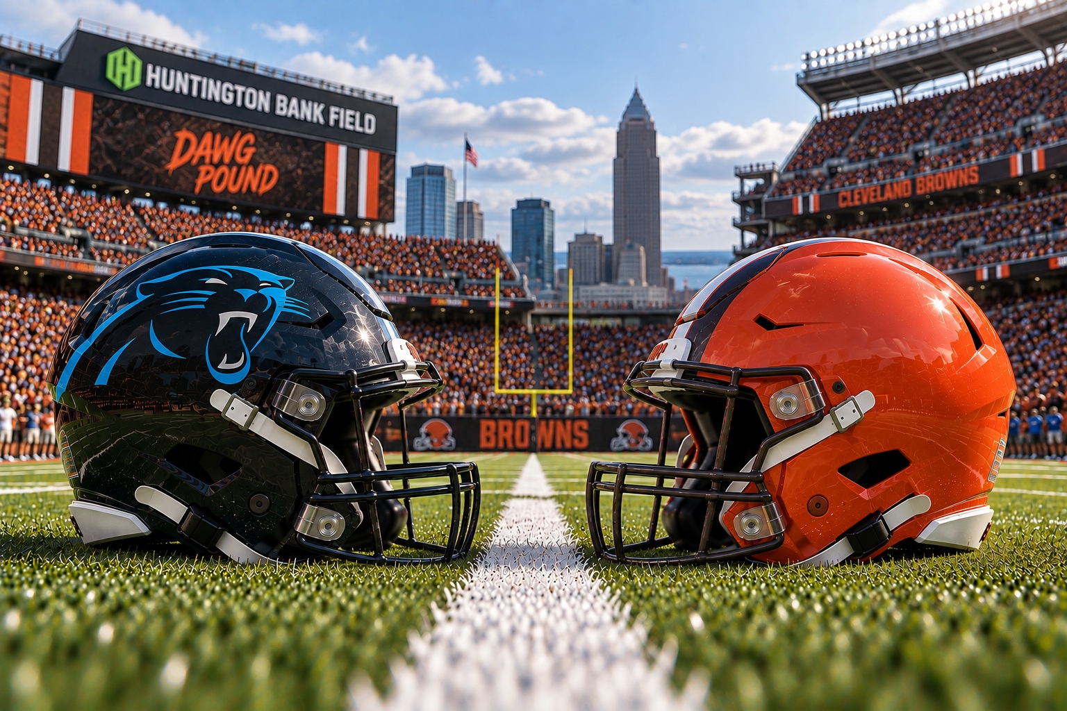 Carolina Panthers at Cleveland Browns NFL Week 3 Pick Carolina Panthers at Cleveland Browns NFL Week 3 matchup graphic with total pick and analysis from Joe Jensen