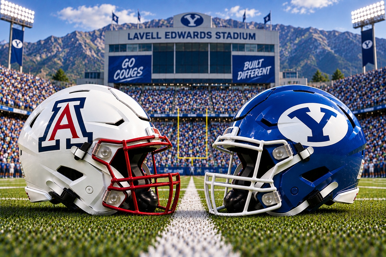 Arizona at BYU College Football Week 2 Pick Arizona Wildcats at BYU Cougars college football Week 2 matchup graphic with spread pick and analysis from Joe Jensen