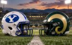 BYU Cougars at Colorado State Rams college football Week 3 matchup graphic with spread pick and analysis from Joe Jensen