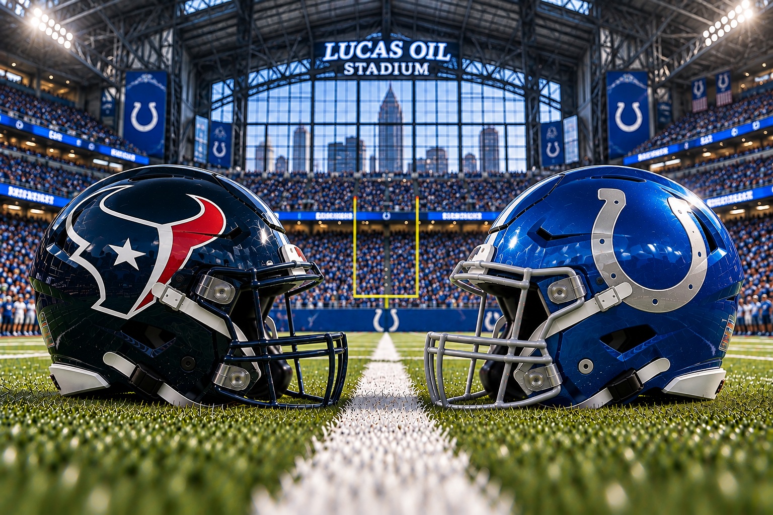 Houston Texans at Indianapolis Colts NFL Week 3 matchup graphic with total pick and analysis from Joe Jensen