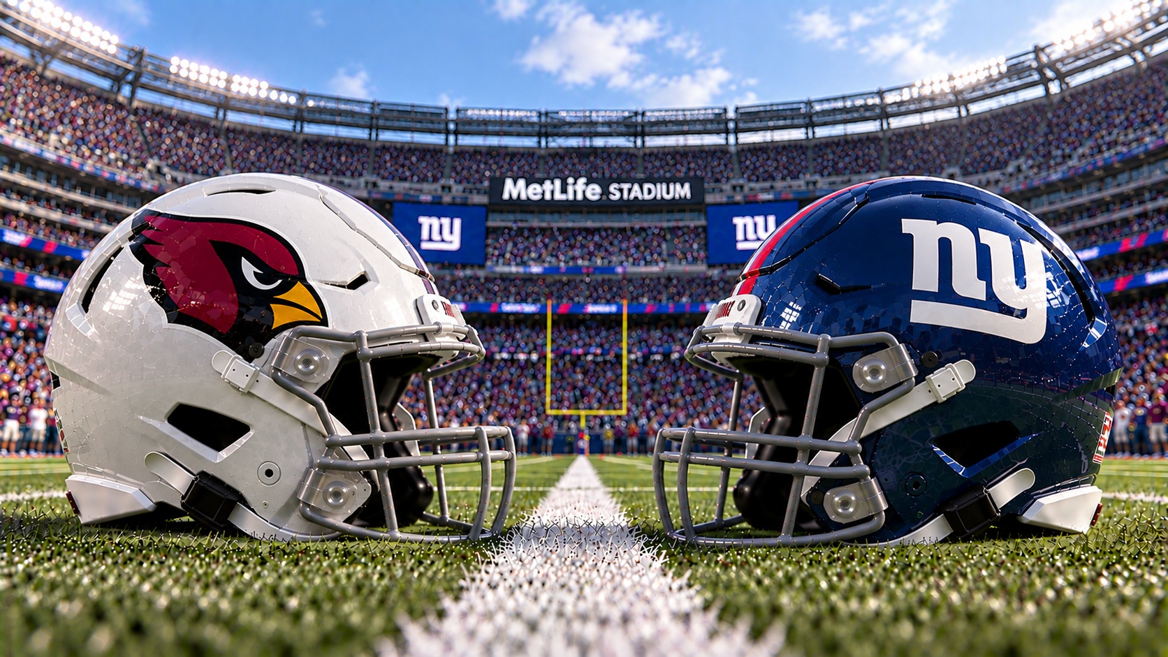 Arizona Cardinals at New York Giants NFL Week 4 matchup graphic with total pick and analysis from Joe Jensen