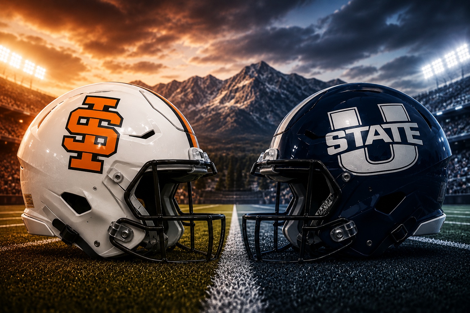 Idaho State Bengals at Utah State Aggies college football Week 1 matchup graphic with total pick and analysis from Joe Jensen