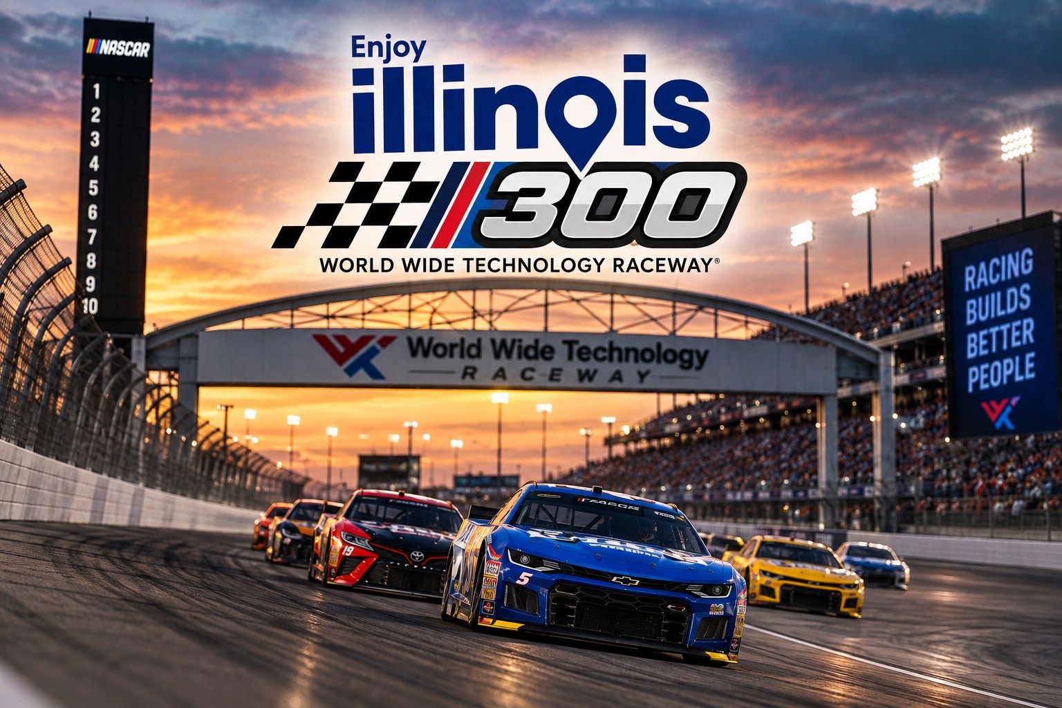 Enjoy Illinois 300 NASCAR Picks World Wide Technology Raceway NASCAR Cup Series Enjoy Illinois 300 race graphic at World Wide Technology Raceway with Sunday picks and analysis