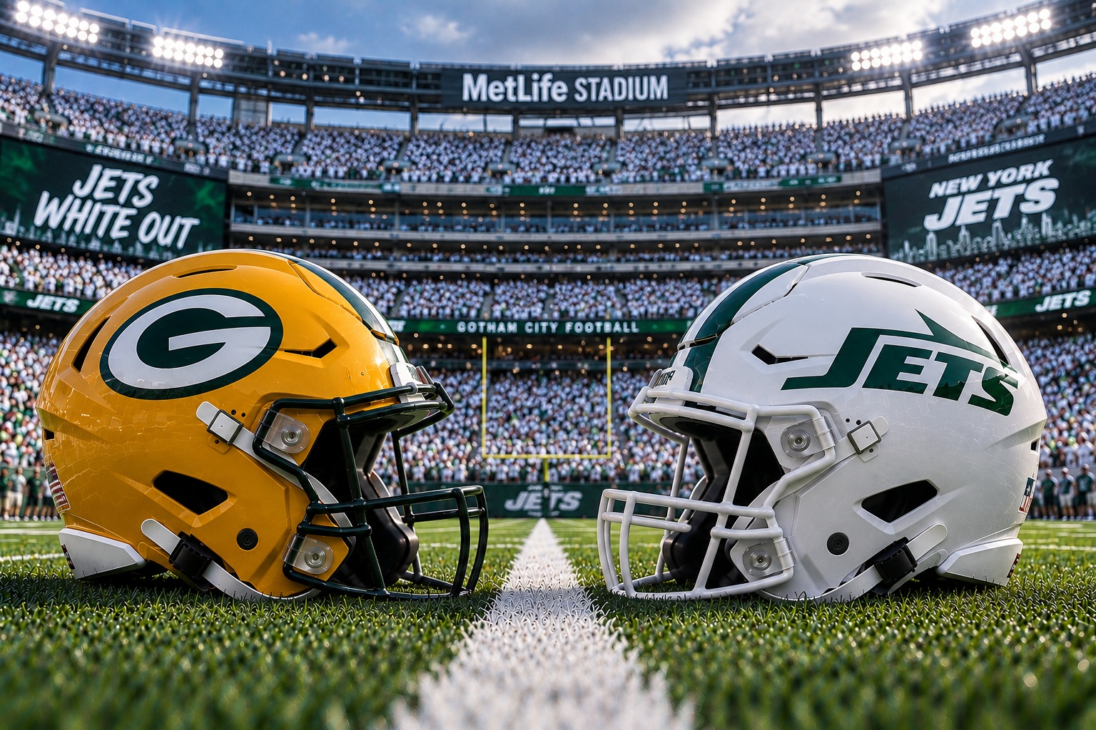 Green Bay Packers at New York Jets NFL Week 2 matchup graphic with total pick and analysis from Joe Jensen