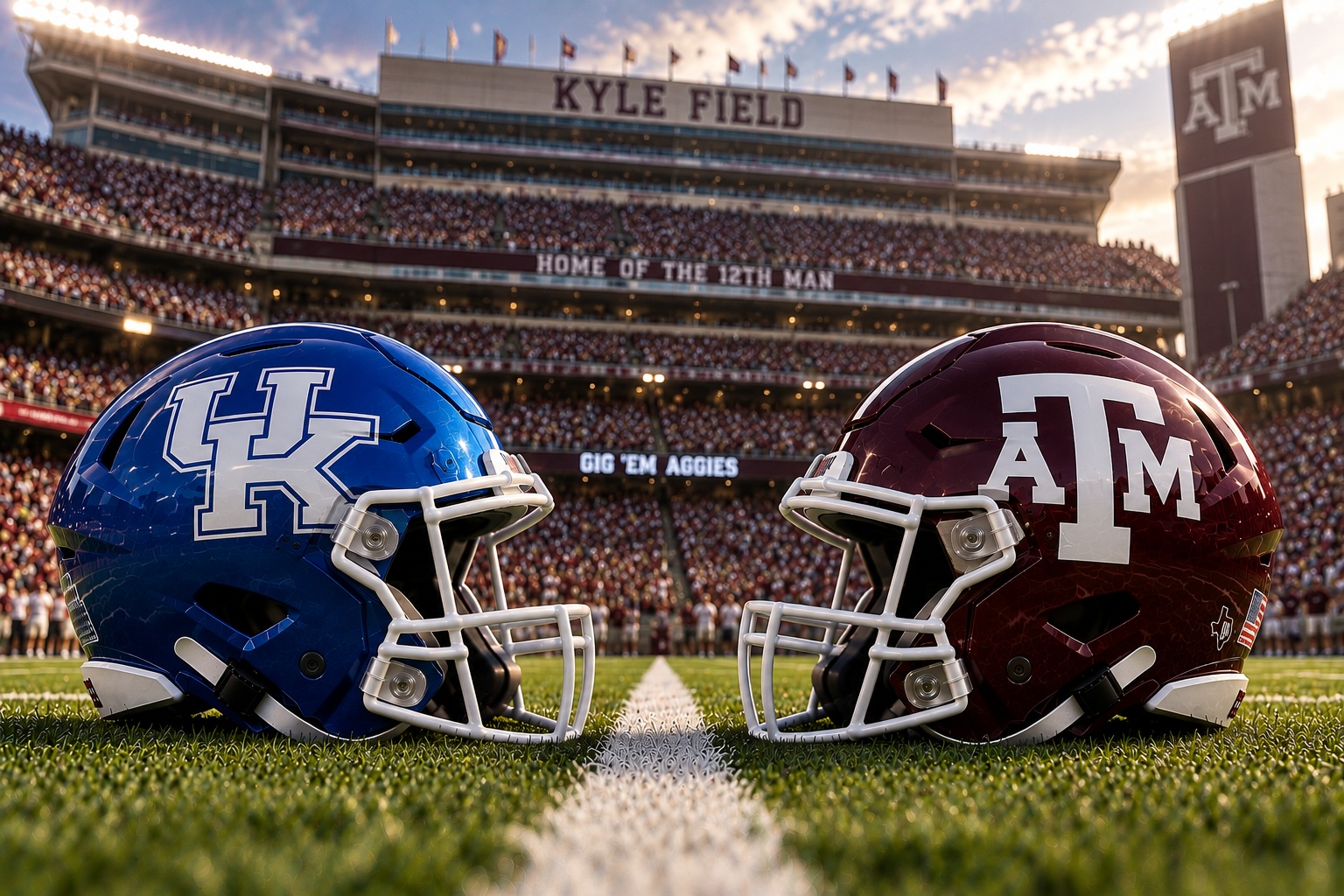 Kentucky at Texas A&M College Football Week 3 Pick Kentucky Wildcats at Texas A&M Aggies college football Week 3 matchup graphic with spread pick and analysis from Joe Jensen