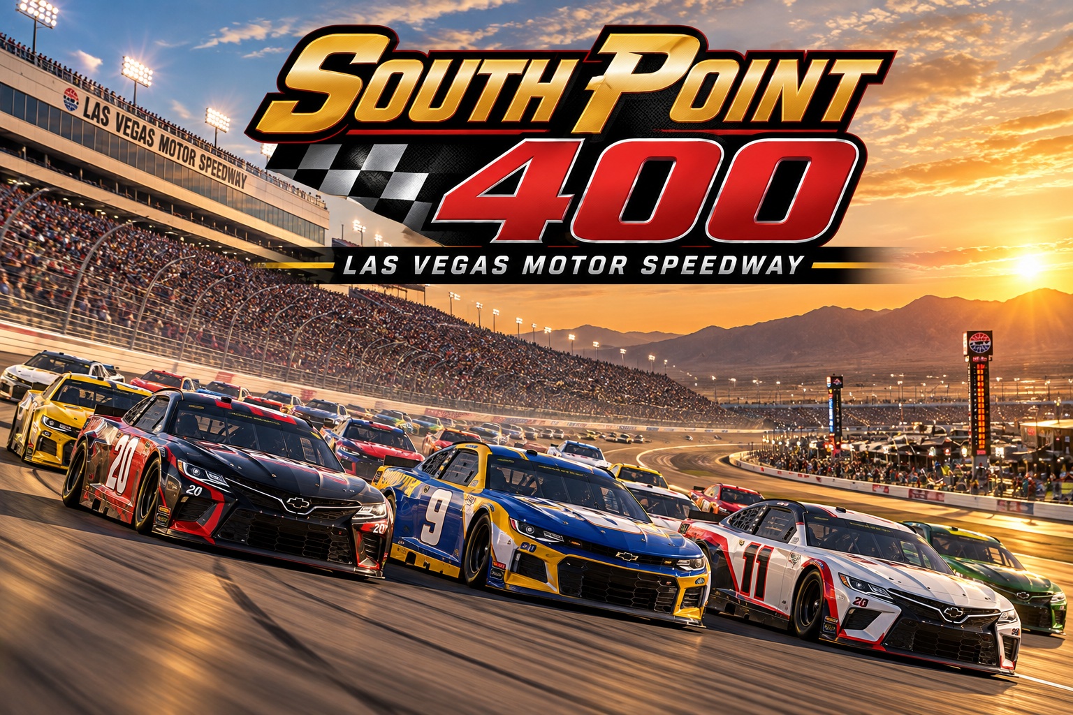 NASCAR Cup Series South Point 400 race graphic at Las Vegas Motor Speedway with Sunday picks and analysis