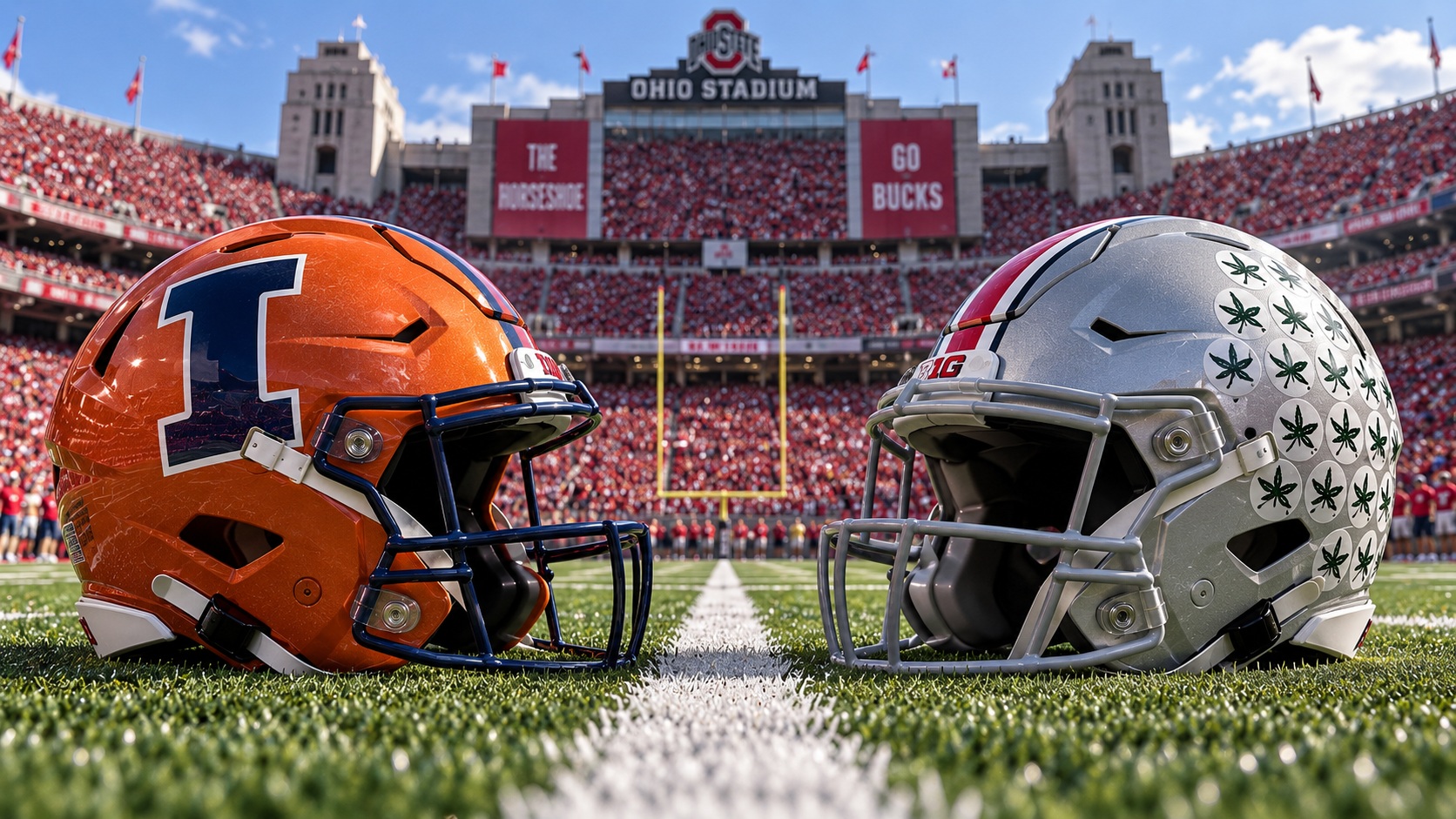 Illinois at Ohio State Battle for the Illibuck College Football Pick Illinois Fighting Illini at Ohio State Buckeyes Battle for the Illibuck matchup graphic with spread pick and analysis from Joe Jensen