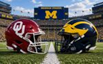 Oklahoma Sooners at Michigan Wolverines Big Noon Kickoff matchup graphic with spread pick and analysis from Joe Jensen
