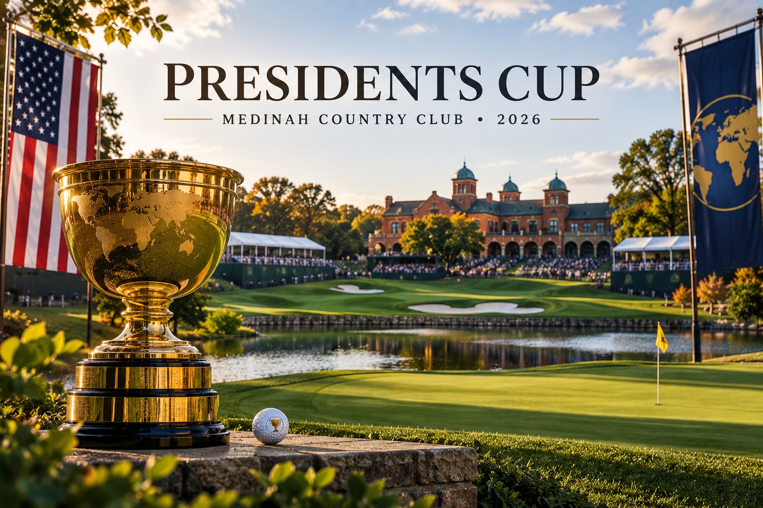 2026 Presidents Cup graphic at Medinah Country Club with Team USA vs Team International picks and analysis