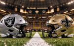 Las Vegas Raiders at New Orleans Saints NFL Week 3 matchup graphic with spread pick and analysis from Joe Jensen