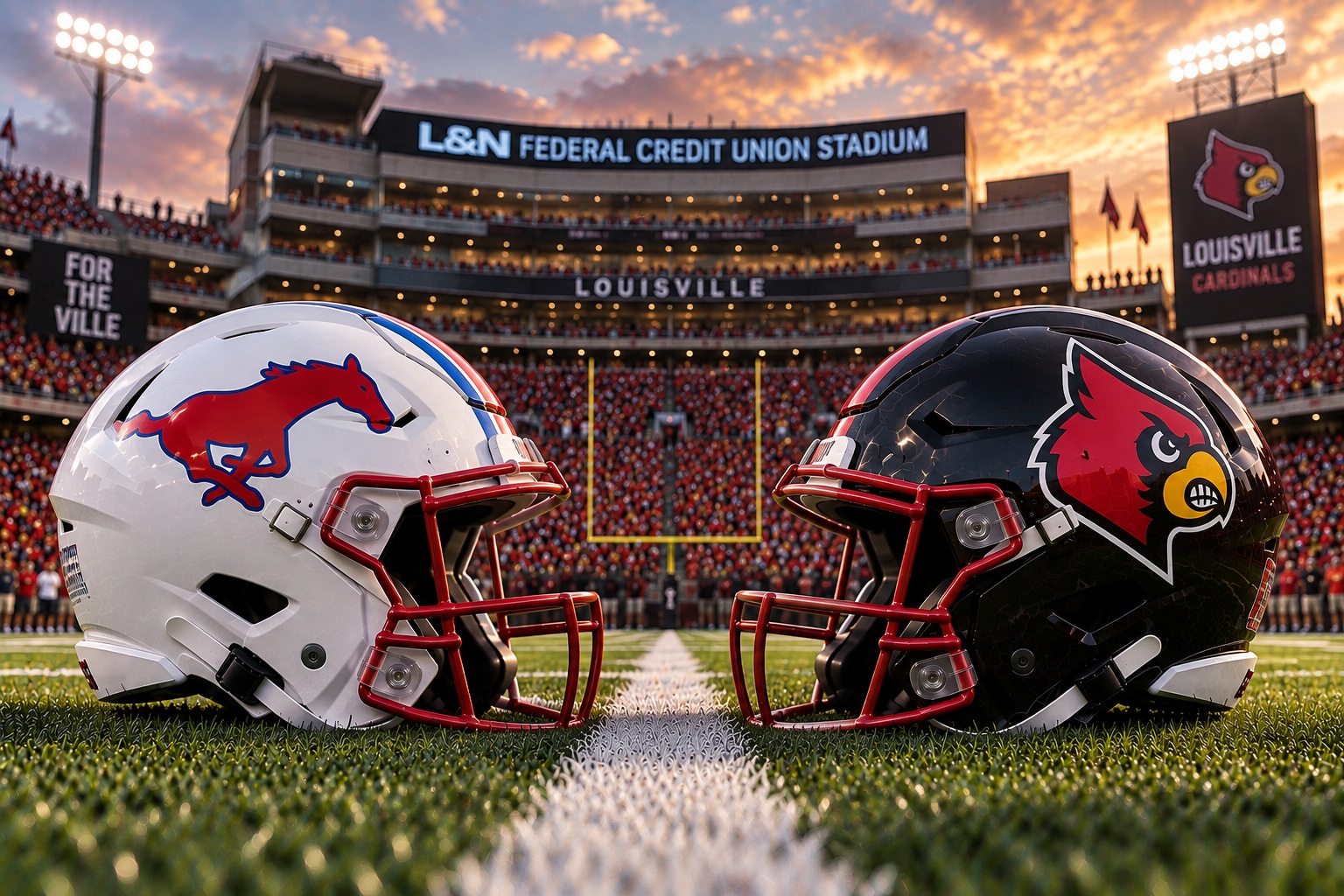 SMU at Louisville College Football Week 3 Pick SMU Mustangs at Louisville Cardinals college football Week 3 matchup graphic with spread pick and analysis from Joe Jensen