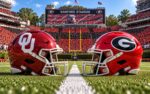 Oklahoma Sooners at Georgia Bulldogs college football SEC matchup graphic with spread pick and analysis from Joe Jensen