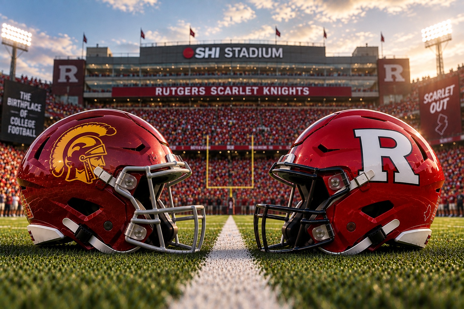 USC at Rutgers College Football Week 3 Pick USC Trojans at Rutgers Scarlet Knights college football Week 3 matchup graphic with spread pick and analysis from Joe Jensen