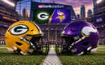 Green Bay Packers at Minnesota Vikings NFL Week 1 matchup graphic with total pick and analysis from Joe Jensen