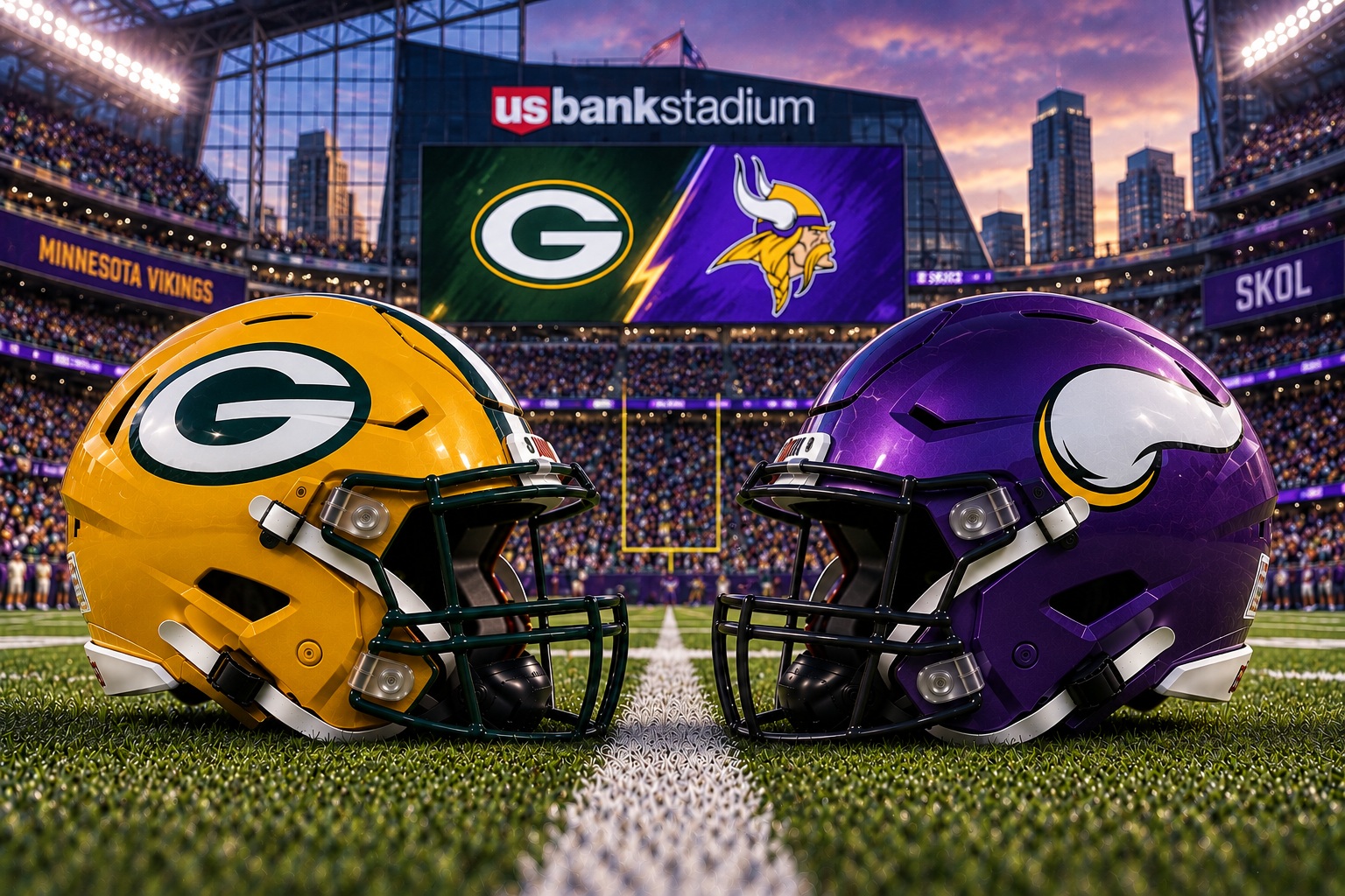 Green Bay Packers at Minnesota Vikings NFL Week 1 Pick Green Bay Packers at Minnesota Vikings NFL Week 1 matchup graphic with total pick and analysis from Joe Jensen