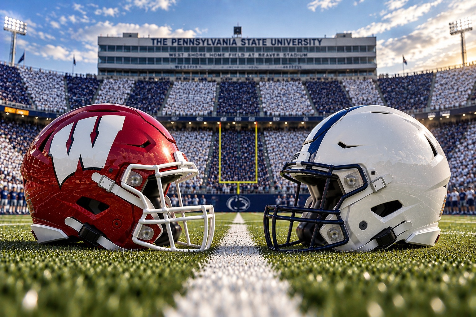 Wisconsin Badgers at Penn State Nittany Lions Big Ten matchup graphic with spread pick and analysis from Joe Jensen