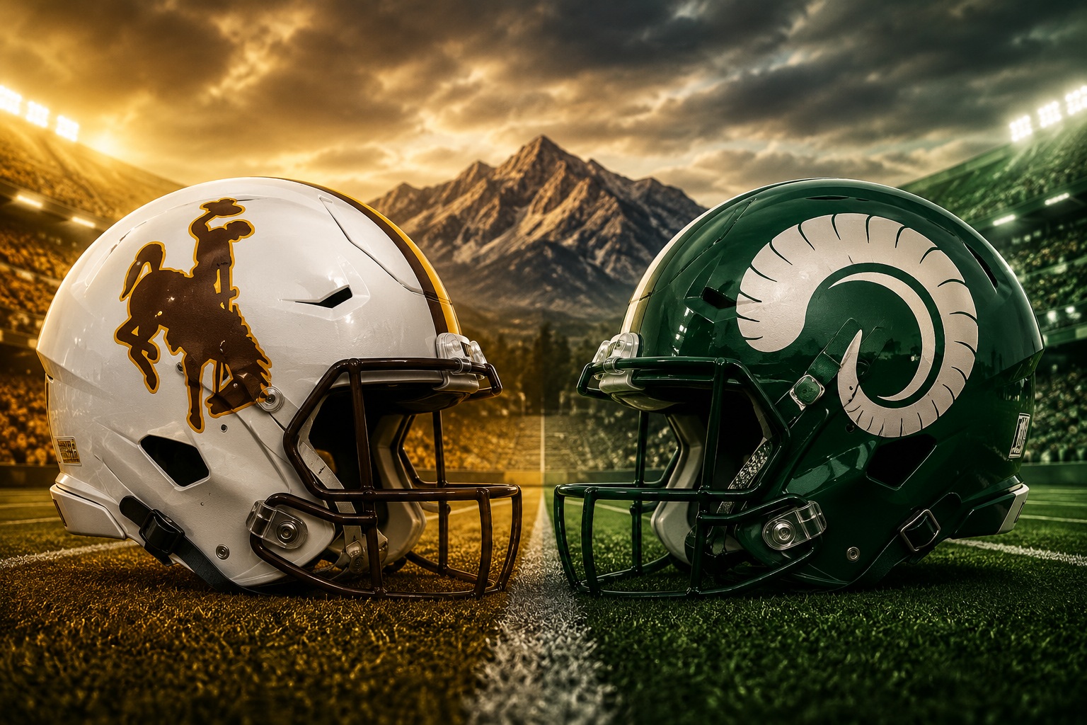 Wyoming at Colorado State College Football Border War Pick Wyoming Cowboys at Colorado State Rams college football Border War matchup graphic with spread pick and analysis from Joe Jensen