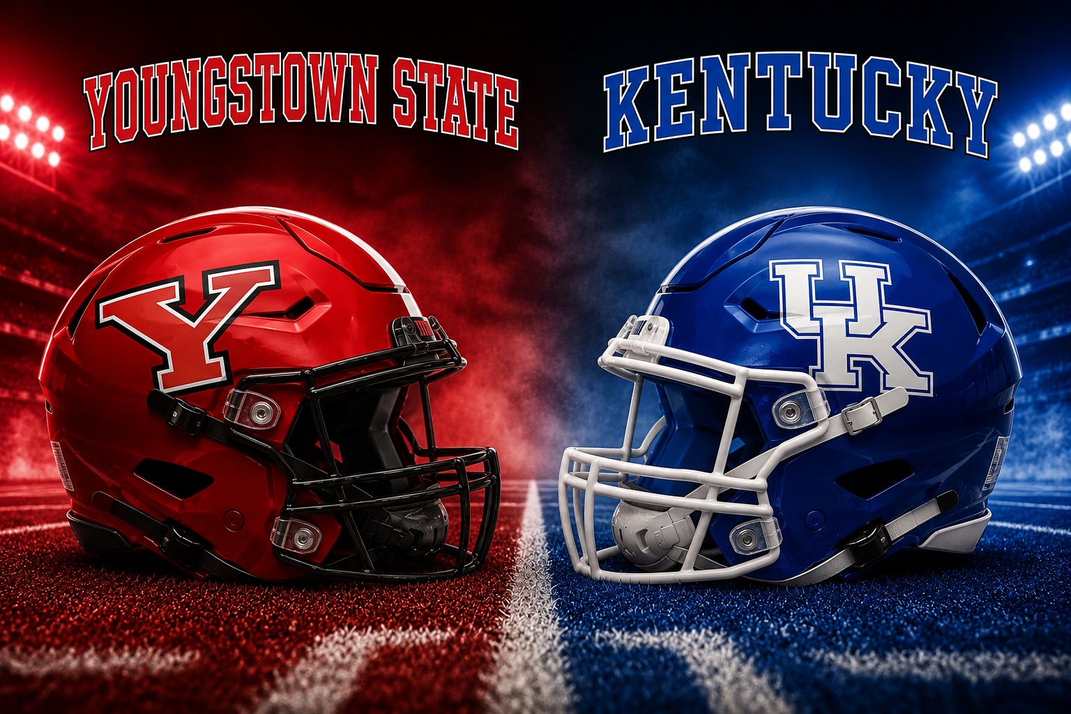 Youngstown State at Kentucky College Football Week 1 Pick Youngstown State Penguins at Kentucky Wildcats college football Week 1 matchup graphic with spread pick and analysis from Joe Jensen